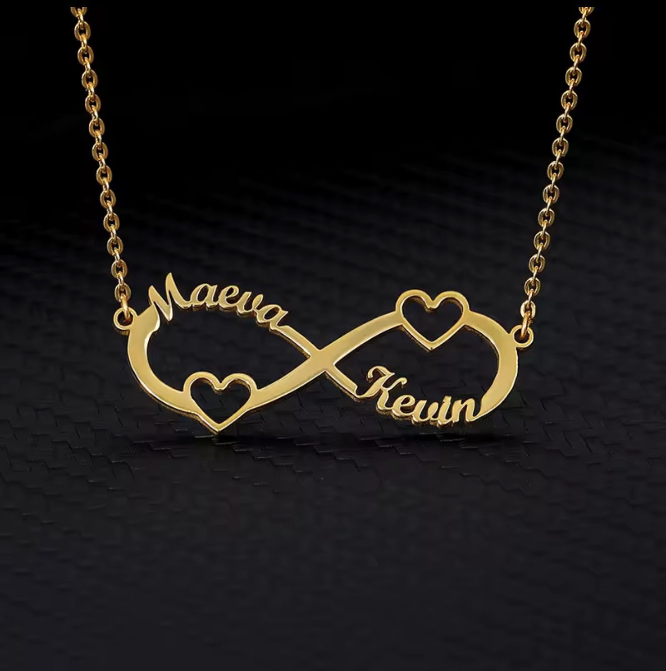 Infinity necklace with two custom names