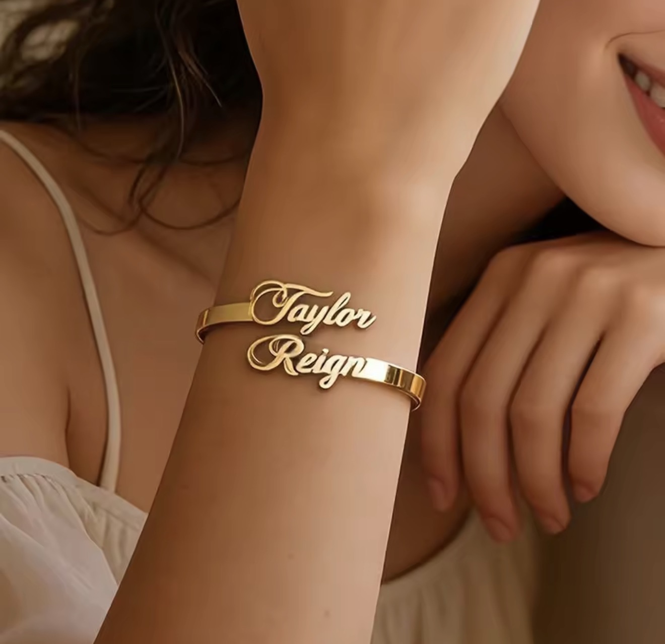 Custom name bangle bracelet