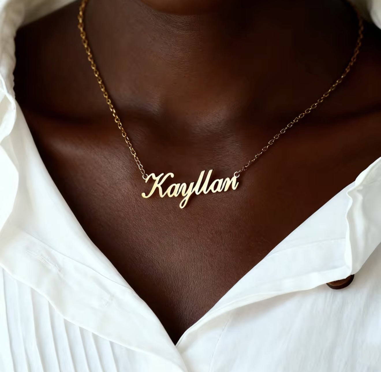 Script-style personalized name necklace
